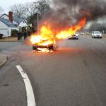 February 25, 2022 - Car Fire on Southbound William Floyd Parkway and Baybright Drive.